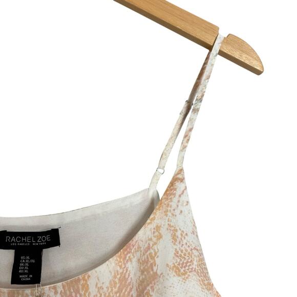 NWT Rachel Zoe Adjustable Snakeskin Print Pink Double Layered Cami Size XL - Picture 6 of 9